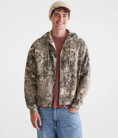 Aéropostale Forest Camo Boxy Full-zip Hoodie In Multi
