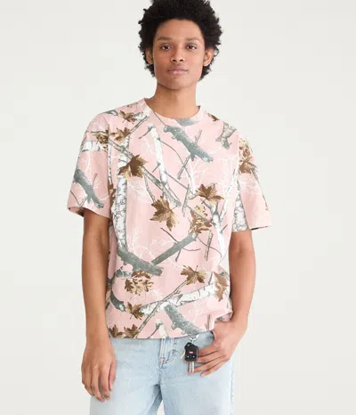 Aéropostale Forest Camo Crew Tee In Pink