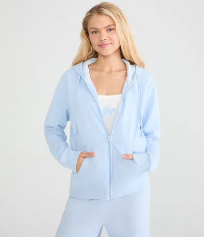 Aéropostale Forest Camo Lined Full-zip Hoodie In Blue