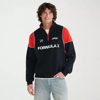 Aéropostale Formula 1 Mens Long Sleeve Quarter-zip Pullover In Black