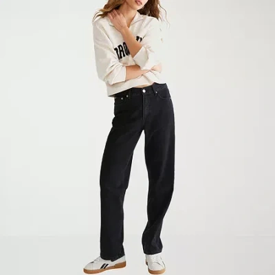 Aéropostale Girls Juniors High Rise Baggy Fit Jean In Black