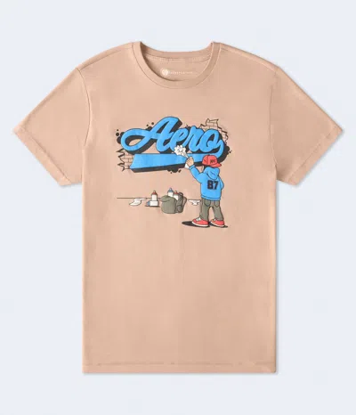 Aéropostale Graffiti Artist Graphic Tee In Brown