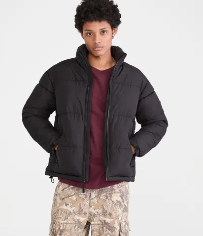 Aéropostale Heavyweight Mock-neck Puffer Jacket In Black