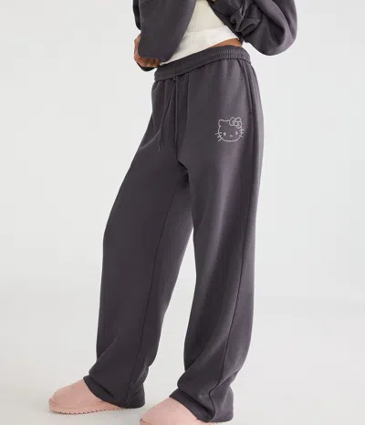 Aéropostale Hello Kitty Rhinestone Straight Leg Sweatpants In Gray