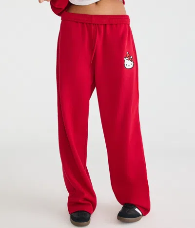 Aéropostale Hello Kitty Santa Suit Straight Leg Sweatpants In Red