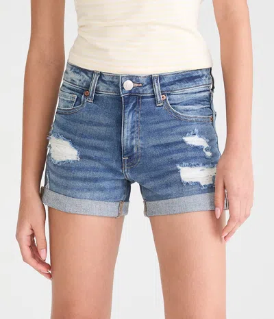 Aéropostale High-rise Denim Midi Shorts In White