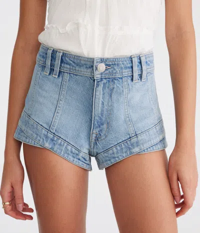 Aéropostale High-rise Micro Denim Shorty Shorts In Blue
