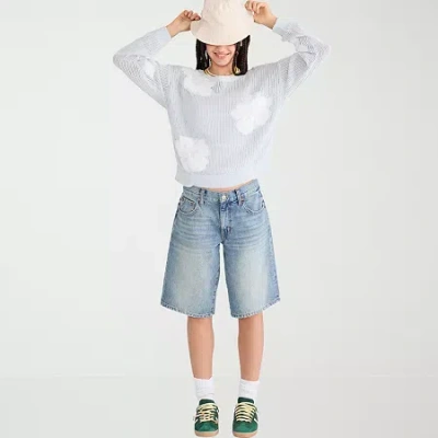 Aéropostale Juniors Womens Long Sleeve Pullover Sweater In Blue