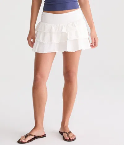 Aéropostale Knit Ruffle Skort In Gray