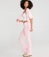 Aéropostale Lace Bow Cozy Sweater Flare Leg Pants In Pink
