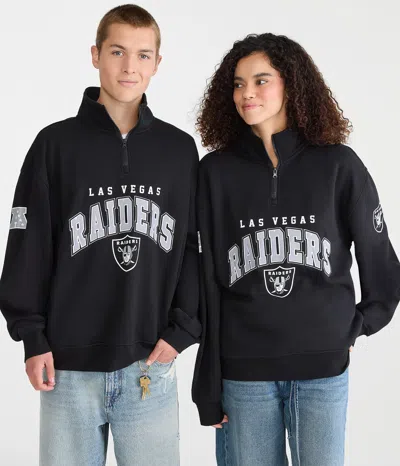 Aéropostale Las Vegas Raiders Quarter-zip Sweatshirt In Blue