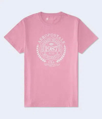 Aéropostale Laurel Circle Flocked Graphic Tee In Multi