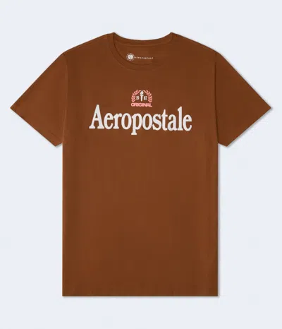 Aéropostale Laurel Flocked Graphic Tee In Brown