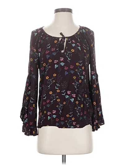 Pre-owned Aéropostale Long Sleeve Blouse In Black