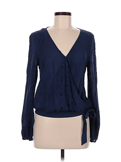 Pre-owned Aéropostale Long Sleeve Blouse In Blue