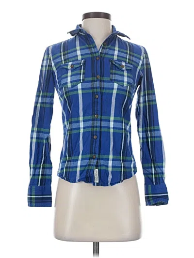 Pre-owned Aéropostale Long Sleeve Blouse In Blue