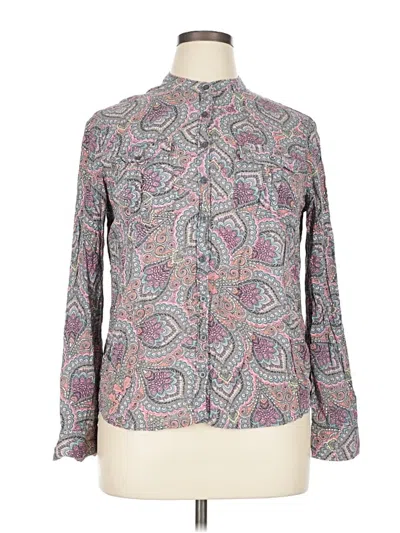 Pre-owned Aéropostale Long Sleeve Blouse In Gray