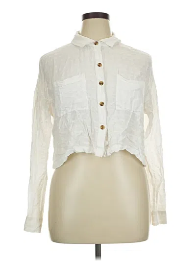 Pre-owned Aéropostale Long Sleeve Blouse In Ivory
