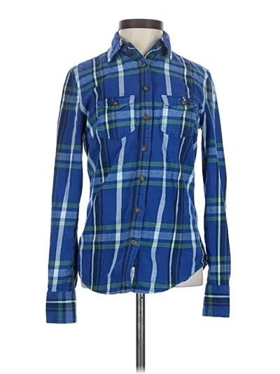 Pre-owned Aéropostale Long Sleeve Button Down Shirt In Blue