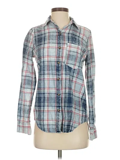 Pre-owned Aéropostale Long Sleeve Button Down Shirt In Blue