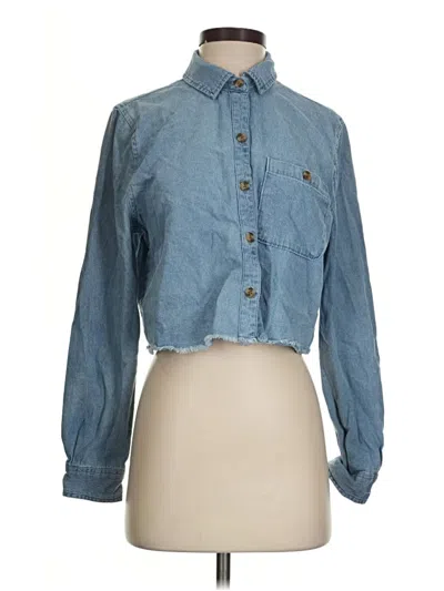 Pre-owned Aéropostale Long Sleeve Button Down Shirt In Blue