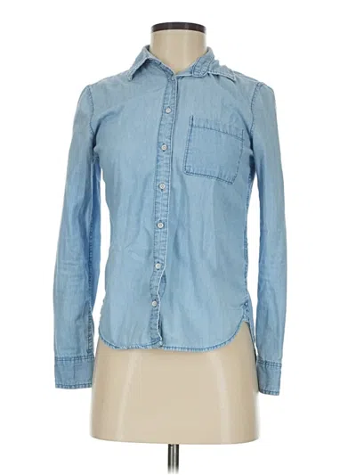 Pre-owned Aéropostale Long Sleeve Button Down Shirt In Blue