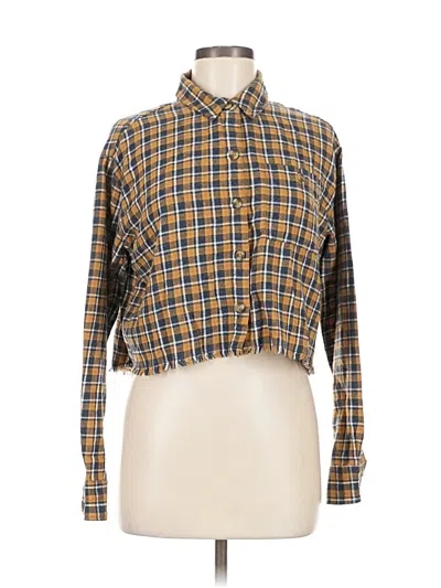 Pre-owned Aéropostale Long Sleeve Button Down Shirt In Brown