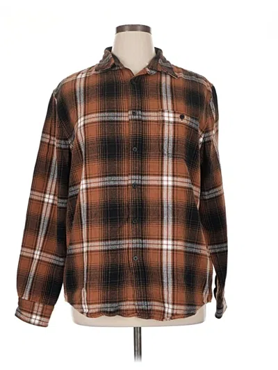 Pre-owned Aéropostale Long Sleeve Button Down Shirt In Brown