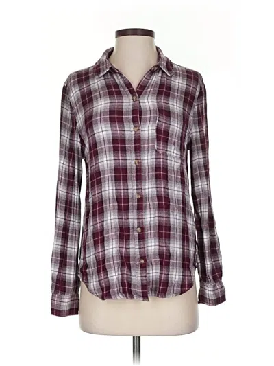 Pre-owned Aéropostale Long Sleeve Button Down Shirt In Burgundy