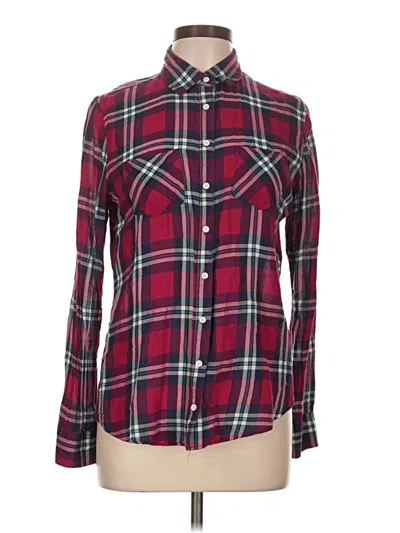 Pre-owned Aéropostale Long Sleeve Button Down Shirt In Burgundy