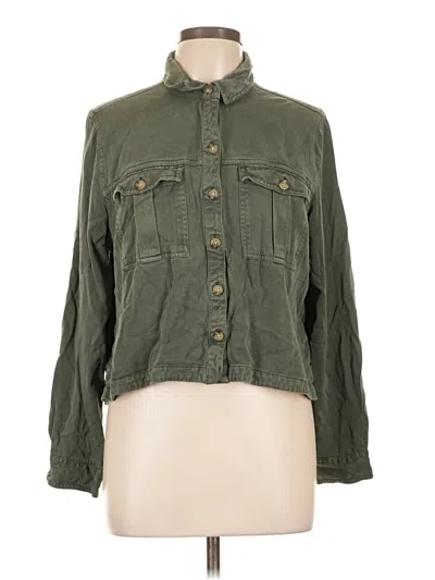 Pre-owned Aéropostale Long Sleeve Button Down Shirt In Green