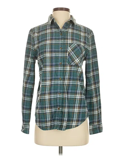 Pre-owned Aéropostale Long Sleeve Button Down Shirt In Green