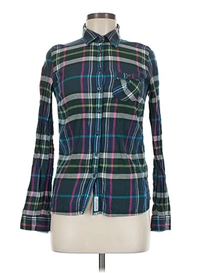 Pre-owned Aéropostale Long Sleeve Button Down Shirt In Green