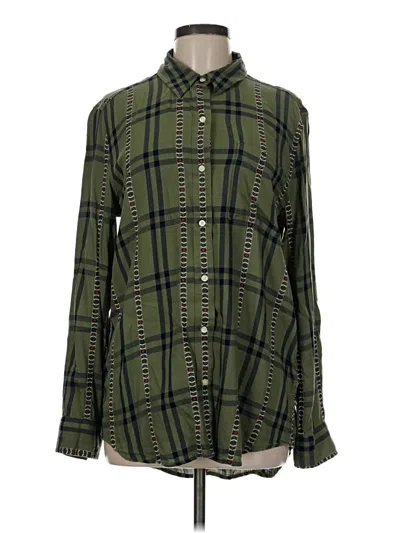 Pre-owned Aéropostale Long Sleeve Button Down Shirt In Green