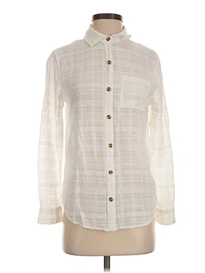 Pre-owned Aéropostale Long Sleeve Button Down Shirt In Ivory