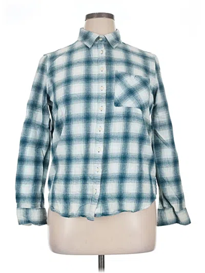 Pre-owned Aéropostale Long Sleeve Button Down Shirt In Teal