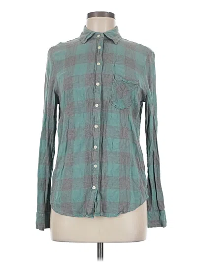 Pre-owned Aéropostale Long Sleeve Button Down Shirt In Teal