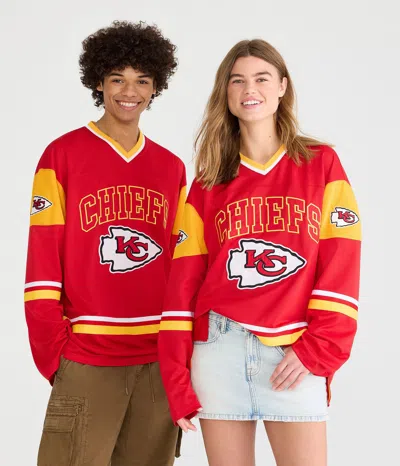 Aéropostale Long Sleeve Kansas City Chiefs V-neck Top In Multi