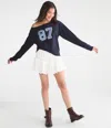 Aéropostale Long Sleeve Seriously Soft 87 Off-the-shoulder Tee In Blue