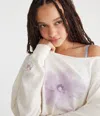 Aéropostale Long Sleeve Seriously Soft Hibiscus Off-the-shoulder Tee In White