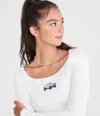 Aéropostale Long Sleeve Seriously Soft Suv Graphic Tee In White