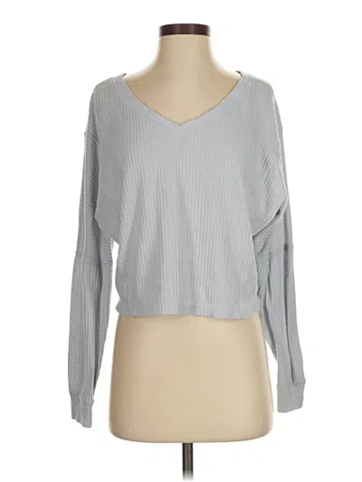 Pre-owned Aéropostale Long Sleeve Top Gray V Neck Tops