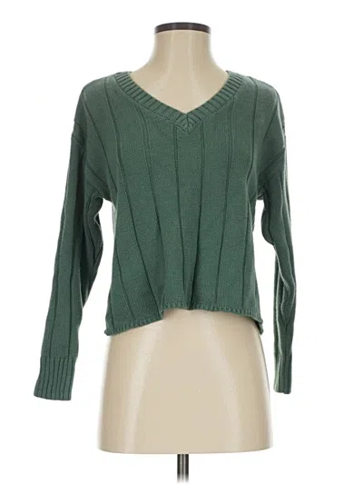 Pre-owned Aéropostale Long Sleeve Top Green V Neck Tops