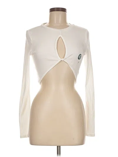 Pre-owned Aéropostale Long Sleeve Top Ivory Keyhole Neckline Tops