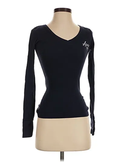 Pre-owned Aéropostale Long Sleeve T-shirt In Black