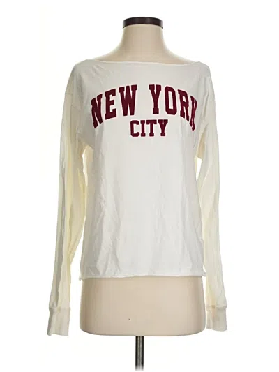 Pre-owned Aéropostale Long Sleeve T-shirt In Ivory