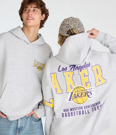 Aéropostale Los Angeles Lakers Basketball Pullover Hoodie In Gray