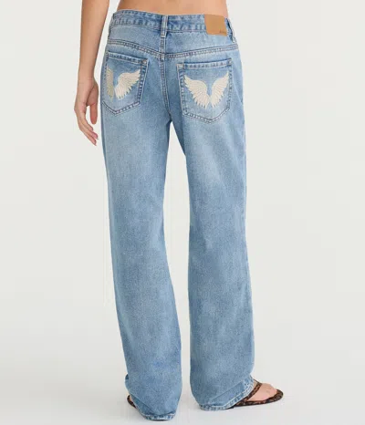 Aéropostale Low-rise Baggy Angel Wings Jean In Blue
