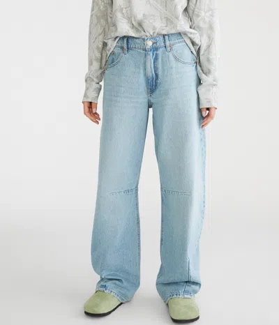 Aéropostale Low-rise Baggy Barrel Jean In Blue