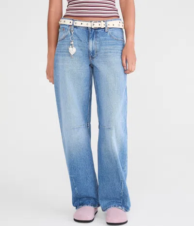 Aéropostale Low-rise Baggy Barrel Jean In Blue